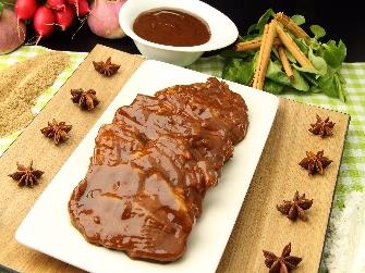 Kalfssukade met aceto balsamicosaus en steranijs